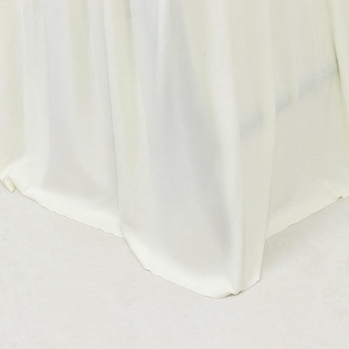 Efavormart Lifetime Folding Chair Cover Ivory Spandex Pleated Stretch Slipcover with Floor-Length Skirt, Also Fits