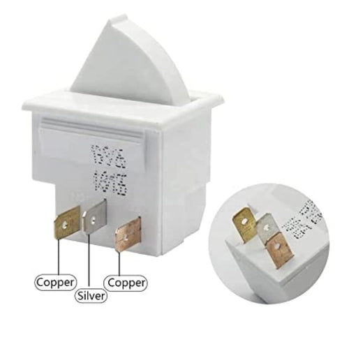 W11396033 Refrigerator Door Light Switch 3Pin Universal Replacement Momentary Fridge Switch NC AC 250V 0.5A for Most Refrigerators Freezer.