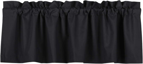 Valea Home Black 52" x 18" Waterproof Blackout Valance Curtains for Kitchen and Bathroom Window