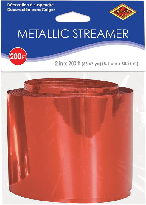 Beistle Red Gleam 'N Streamer Metallized Streamer
