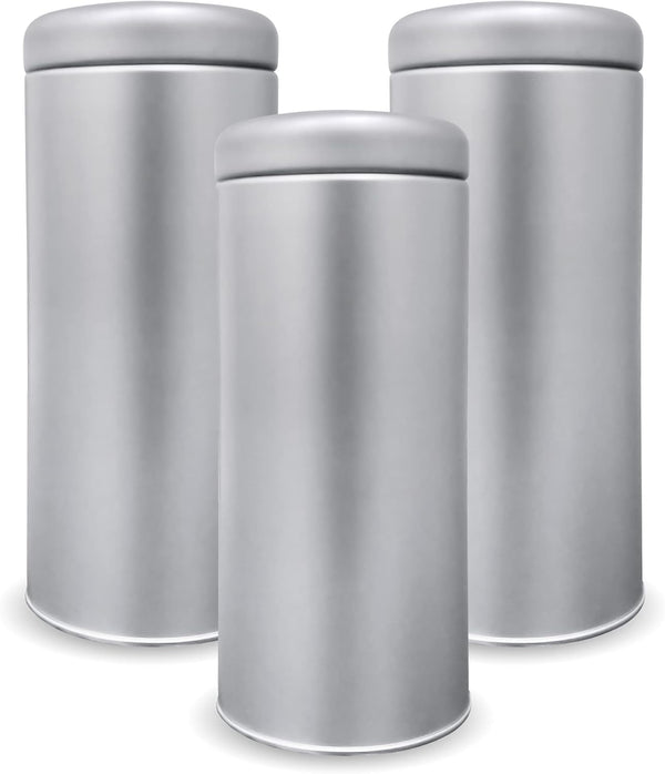 Tin Canister with Airtight Lids for Loose Tea, 16.9 ounces, Round Container for Coffee, Sugar Storage, 3pcs