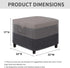 (22"x22"x17", Easy-Going Outdoor Ottoman Cover, Waterproof Patio Ottoman Cover, Heavy Duty Outdoor Furniture Cover