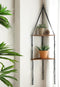 Artilady Macrame Corner Shelf Wall Hanging - 2 Tier Black Corner Floating