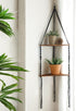 Artilady Macrame Corner Shelf Wall Hanging - 2 Tier Black Corner Floating