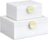 HofferRuffer Faux Leather Jewelry Boxes, Decorative Storage Accessory Organizer with Gold Hardware, Set of 2