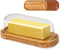 Hekeieon Butter Dish with Lid, Butter Holder for Counter, Bamboo Wood Butter Tray