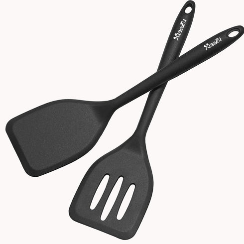 Silicone Spatula Turner Set, High Heat Resistant Nonstick Rubber Flippers for Baking & Cooking