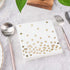 80 Pack of White Paper Cocktail Napkins with Gold Foil Polka Dot Confetti, Polka Dot Party Supplies (5 x 5 in)