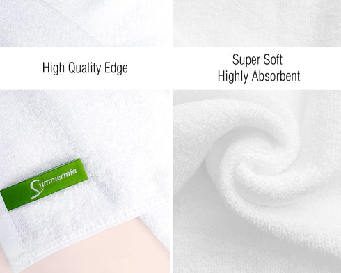SUMMERMIA 12 Pack 13" 13" Washcloths x - Soft Wash Cloths for Your Face Towel, Viscose derived from Bamboo & Cotton