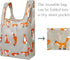 allydrew 2 Pack, 1 JoliBag Nylon Reusable Grocery Bag, Foxes