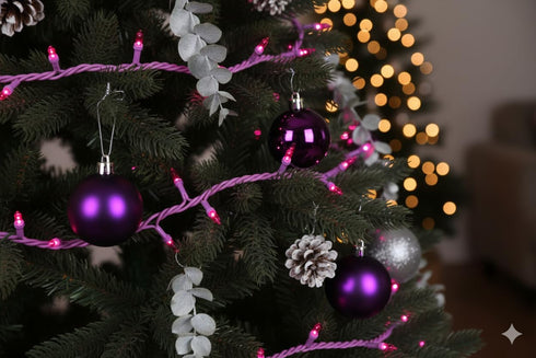 50 Brite Star Lt Designer Series Mini Lights, Purple, Purple Wire