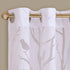 Madison Park Semi Sheer Single Curtain - Modern Botanical Print, Grommet Top, 50x95", Bird White