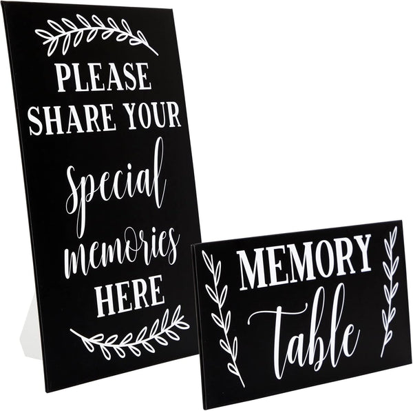 Juvale Celebration of Life Decorations – Memory Signs for Funeral, Memorial Service, Graduation, Wedding, and Birthday