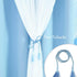 84 inch 2 Light Blue Blackout Curtains Length - Double Layers Blue Romantic Curtains with Sheer Overlay, Window