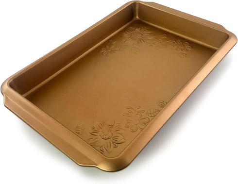 Gibson Home Country Kitchen Embossed Carbon Steel 19 Inch Roaster Pan in Copper by Gibson Home