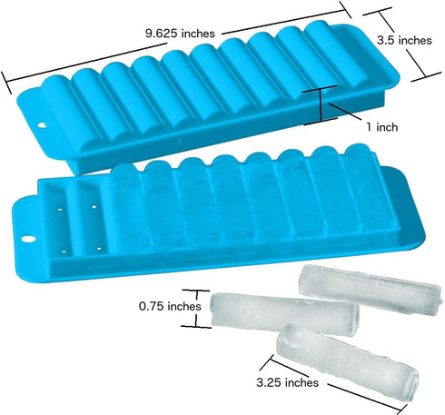 4 Plastic Ice Tube Making Trays for Water Bottles, 2pc Sets