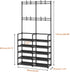 5-Tier 8 Laiensia Entryway Coat Rack, Coat and Shoe Rack, Entryway Bench Storage Organizer with Hooks for Bedroom