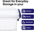 Superio Mini Storage Bins with Lids, Clear Plastic Containers, Stackable Totes, BPA Free, 1.25 Qt, 2 Pack