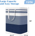 BlissTotes 3-Pack Laundry Basket, Waterproof Hamper, Collapsible Tall Clothes Hamper, Gradient Blue, 125L