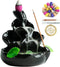 Cute Ceramic Backflow Incense Holder, Waterfall Incense Burner with 48 Incense Cones and 30 Sticks