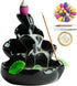 Cute Ceramic Backflow Incense Holder, Waterfall Incense Burner with 48 Incense Cones and 30 Sticks