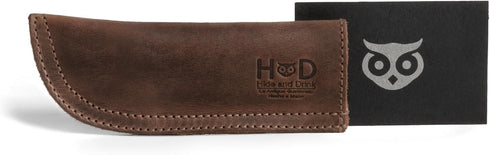 Hide & Drink Full Grain Leather Hot Handle Protector, Double Layered, Bourbon Brown