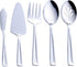 GoGeiLi 5-Piece Hostess Serving Utensil Set, Stainless Steel Flatware Includes Pie Server, Serving Spoon, Slotted