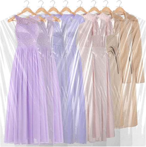 BEISHIDA 25pcs 72 Inch Plastic Garment Bags, Clear Dry Cleaning Laundry Bags for Clothes Cover and Storage