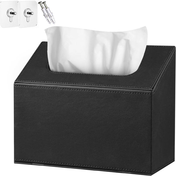 Hand Towels Box Cover,PU Leather Wall-Mounted Tissue Box Cover Holder Compatible with