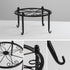 Heavy-duty Metal Beverage Drink Dispenser Stand, Cold Water Glass Container Holder, Countertop Rack for Juice, Black