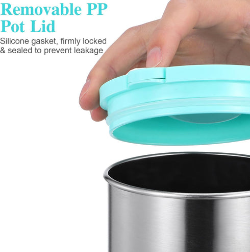 Cabilock Stainless Steel Iced Tea Pitcher, Beverage Carafe with Lid for Hot Cold Water, Fridge Use