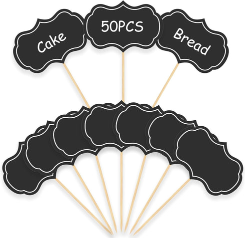 Cheese Markers, 50Pcs Charcuterie Labels, Blank Toothpick Flags for Appetizer Signs, Cupcake Picks for Birthday Party