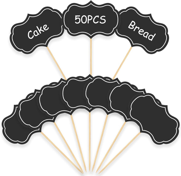 Cheese Markers, 50Pcs Charcuterie Labels, Blank Toothpick Flags for Appetizer Signs, Cupcake Picks for Birthday Party