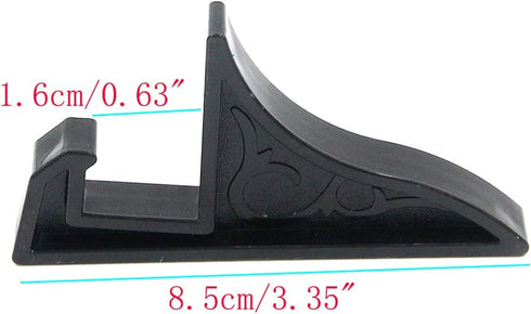 Semetall 2 Pack Multifunction Plastic Display Stand Plate Holder,Small Picture Frame Holder (Black)