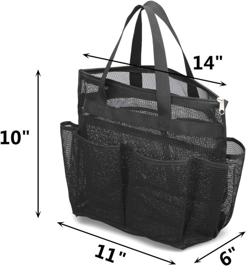 ALYER Large Mesh Dive Tote Bag - Portable Shower Caddy Bath Organizer with Separated Inner Compartment, Durable Handles