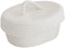 Handmade Cotton Rope Storage Basket with Lid, White Rope Bin for Makeup, Sundries, Snack, Needles - Desktop Storage Box