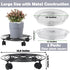 3 Packs 13.8 Inches Large Metal Plant Caddy with Wheels Plant Dolly Heavy Duty Rolling Plant Stand with Casters