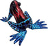 ChangThai Design Tiny 2¼" Black Red Blue Spotted Frog Figurine - Miniature Hand Blown Painted Glass