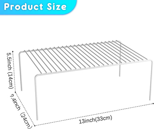 Medium(13 9.4 inch)White Set 6, Counter x Cabinet Storage Shelf Rack of Rustproof Metal Wire Kitchen Organizers