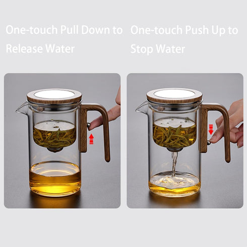 800ML/27OZ Witchcraft Magic Glass Teapot with Infuser Strainer and Lid for Loose Leaf Tea Herbal, Magnetic Water
