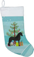 Caroline's Treasures BB9282CS Friesian Horse Christmas Stocking, Teal Fireplace Hanging Stockings for Holiday Decor