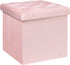 B FSOBEIIALEO Storage Ottoman Cube, Velvet Tufted Folding Ottomans with Lid, Footstool