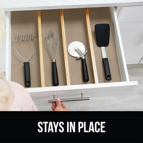 Gorilla Grip Drawer Shelf Liner, Non-Adhesive Thick Strong Grip, Protects Kitchen Cabinets and Cupboards, 12" x 20',