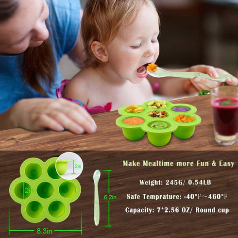 ROTTAY Silicone Egg Bites Molds and Steamer Rack Trivet, 7pcs Set for Instant Pot Accessories, 6qt & 8qt