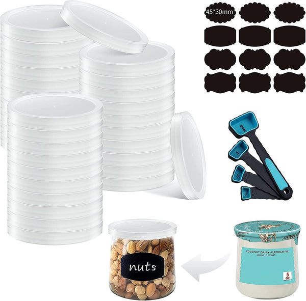 Lids for Oui Yogurt Jars- 32 Pack for Oui Lids for Yogurt
