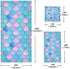 Naanle Set 3 1 Towel+1 Towel+1 Colors Mermaid Scales Pattern Soft Luxury Decorative of Towels, Bath Hand Washcloth