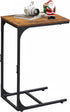 WLIVE C Shaped End Table, Small Couch Side Tables with Metal Frame That Slide Under, Sofa Table TV Tray for Living