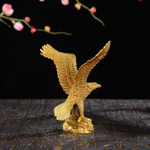 BRABUD Brass Fengshui Handmade Fortune Eagle/Hawk Statue, Home Office Decoration Gift