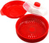 Microwave Steamer for Vegetables, Fish, Poultry & Rice – BPA-Free Cooking Container, Red, Dishwasher Safe