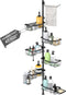 Tondid Shower Caddy Corner, 6 Tier Tension Pole Rod Bathroom Organizer Shelves, Adjustable